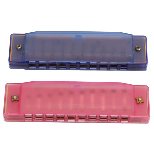 2PCS Harmonica Dustproof Translucent Plastic Case Lightweight Portable Harmonica for Kids