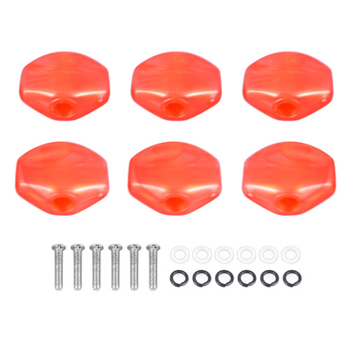 6Pcs Guitar Tuning Peg Cap Plastic Tuner Key Cover Machine Head Knob Cap for Replacement Red