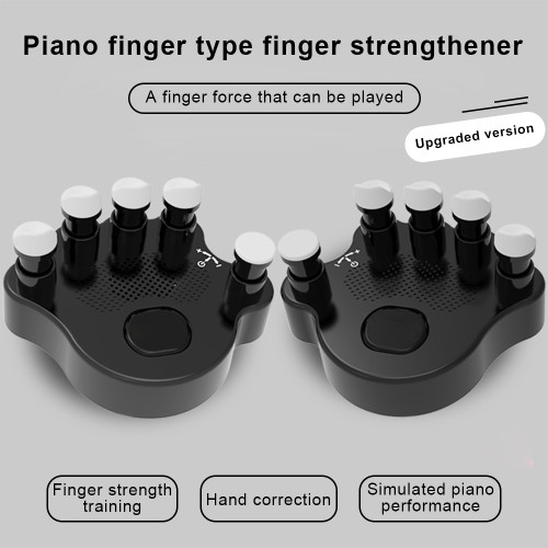2Pcs Piano Hand Shape Corrector Hand Strengthener Posture Correction Tool Piano Accessories Built-in Sound Source with Speaker Silicone Button Anti-slip Hand Exerciser Trainer