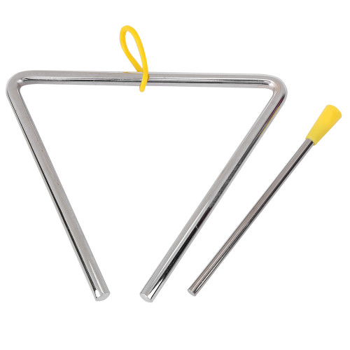 High Grade Musical Triangle 6in Steel Instrument Triangle with Yellow Hanger for Children