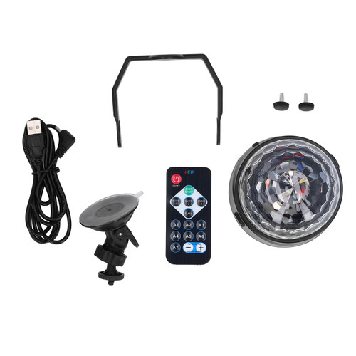 5V Colorful Rotating Stage Light USB 3 Music Activated Modes 7 Colors Voice Control Light Bulb for Stage KTV