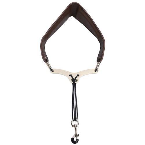 Saxophone Neck Strap for Alto Tenor Sax Breathable Adjustable Instrument Accessories with Metal Hook Brown