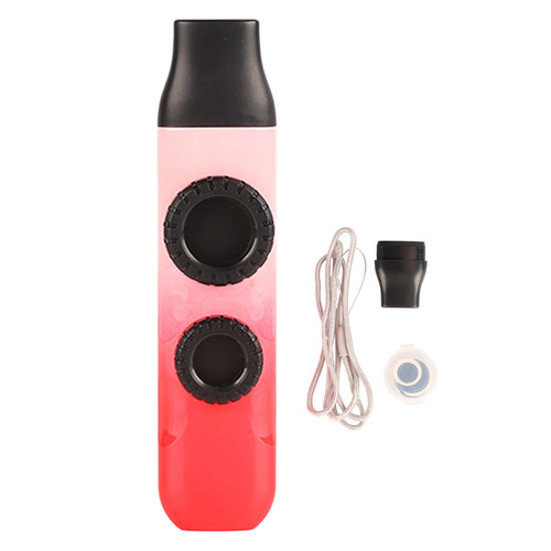 Kazoo Plastic Professional Adjustable Tone Musical Instrument with 10Pcs Flute Diaphragms for Ukulele Violin High Gloss Red White Gradient