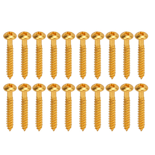 20 Pcs Pickup Mounting Screws Metal High Strength Replacement Electric Guitar Bass Pickup Screw Gold