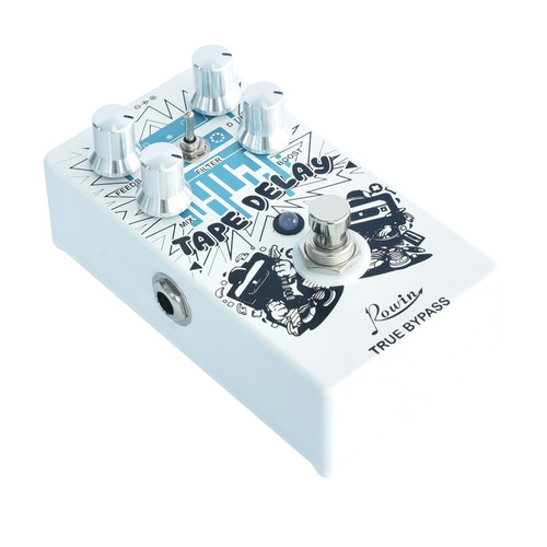 Rowin RE-01 TAPE DELAY Digital Delay Guitar Effect Pedal with Feedback Time Mix Boost 4 Control Knobs Filter Modulation True Bypass Full Metal Shell
