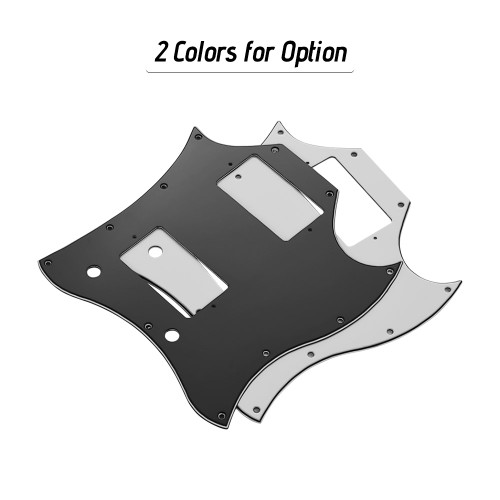 PVC HH Guitar Pickguard Scratch Plate for SG Electric Guitars 3 Ply Black