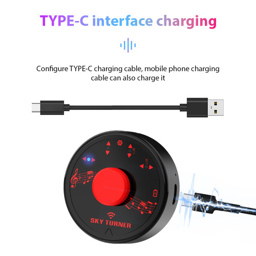 Wireless Page Turner Pedal Portable Mini Music Page Turner for Tablets Smartphones Multimedia Remote Control Devices Silent Foot Pedal Control Rechargeable BT Foot Page Turner