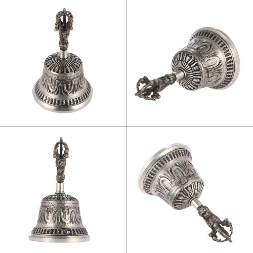 Handcrafted Tibetan Buddhist Temple Meditation Singing Bell with Dorje Vajra Buddhism Practice Instrument