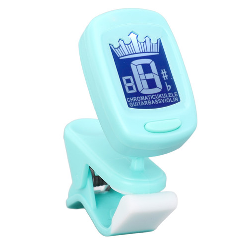 Clip On Guitar Tuner ABS Anti Slip Auto Shut Off Digital Electronic Tuner for Bass Violin Ukulele Light Green