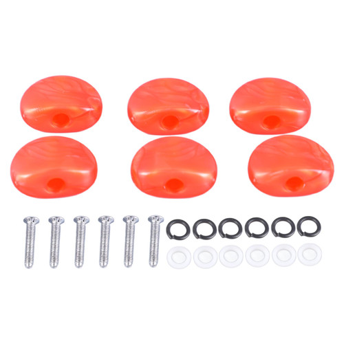 6Pcs Electric Guitar Tuning Peg Key Button Semicircle Shape Folk Classical Guitar Tuning Peg Handle Red