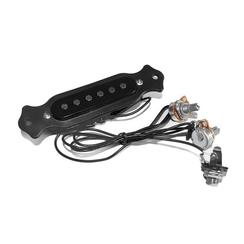Guitar Copper Single Magnetic Coil Noiseless Acoustic Guitar Pickup With Volume Tone Control with Knobs Mounting Screws Set