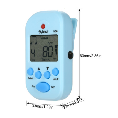 Mini Digital Metronome M50 Tempo Metronome Clip-On Electronic Metronome Pocket Metronome Suitable for Guitar Piano Violin Drum and Other Instruments