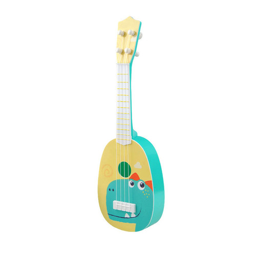 Kids Ukulele Toy Plastic Mini 4 Strings Early Educational Instruments Musical Gift 35cm 8041 Green Dinosaur Style