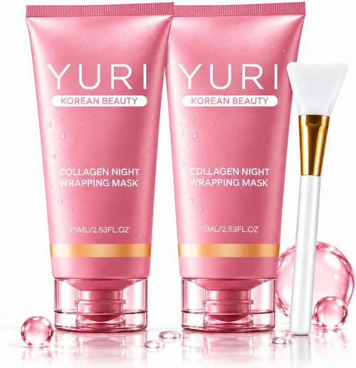 YURI Collagen Overnight Mask Wrapping Mask 75ml (2 Pack)