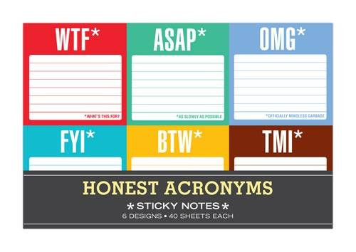 Knock Knock Honest Acronyms Sticky Note Packet