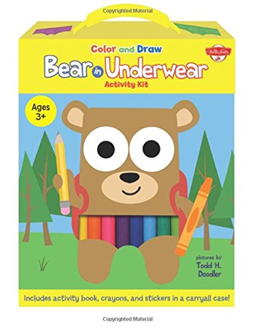 Color and Draw Bear in Underwear Activity Kit: Includes activity book, crayons, and stickers in a carryall case!