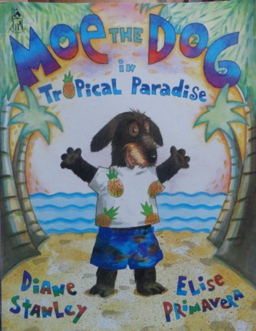 Moe the dog in tropical paradise (Sandcastle)