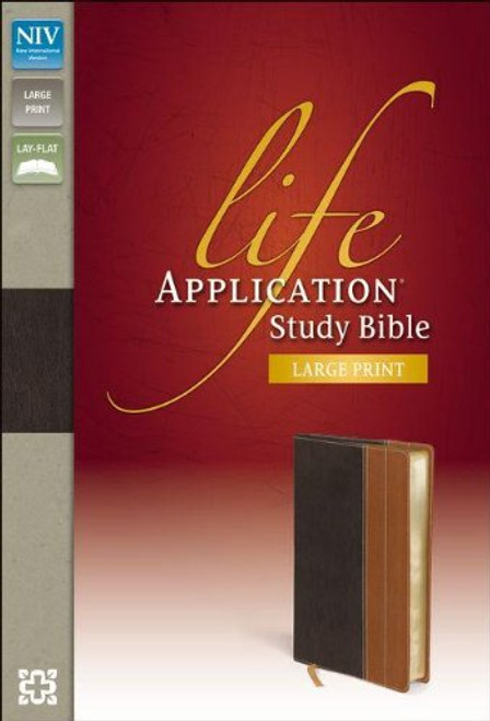 NIV, Life Application Study Bible, Large Print, Imitation Leather, Brown/Tan