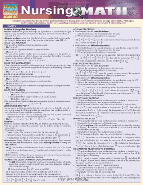 Nursing Math (Quick Study Academic)