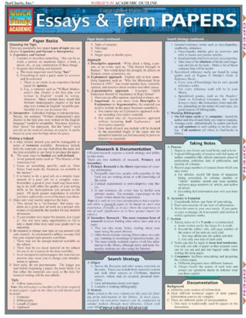Essays & Term Papers (Quickstudy Reference Guides - Academic)