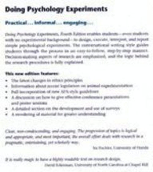 Doing Psychology Experiments