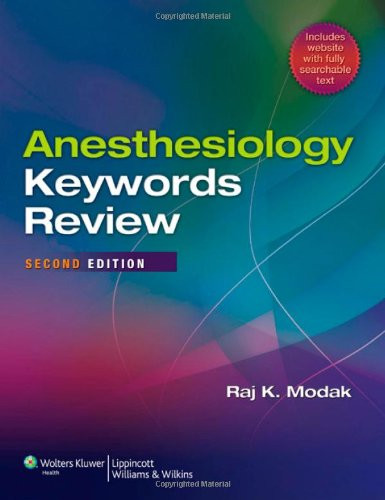 Anesthesiology Keywords Review