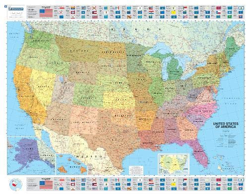 Michelin Map USA Political  15761  (Laminated, Rolled) (Maps/Wall (Michelin))