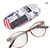 Fashionable Reading Glasses Elderly Presbyopic Glasses Portable  Eyeglasses With Storage Box(+300 Tea Color Frame)