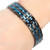 Double Row Magnets Men Bracelet Stainless Steel Pain Relief Male Magnetic Wide BraceletBlack Blue
