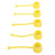 5Pcs Finger Exerciser Silicone Strap Elastic Strengthener Trainer Flexion Extension Training Accessories 10lb Yellow