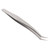Eyelash Grafting Tweezer Stainless Steel High Precision Application Lash Extension Tweezer for Manicure Silver Short Oblique Tweezer