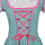 Oktoberfest Dirndl Dress Trachtenkleid with Apron Green & Pink S / M