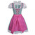 Oktoberfest Dirndl Dress Trachtenkleid with Apron Green & Pink S / M