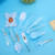 Baby Nail Clipper Nail File Tweezers Thermometer Brush Comb Infant Care Tool SetBlue