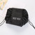 Floral Drawstring Makeup Bag Opens Flat Small Travel Cosmetic Bag Toiletry Bag Cute Aesthetic Makeup Organizer Bag