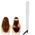 Professional Electric Hair Straightening Curling Iron DualUse Hair Straightener (White )
