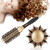 Portable Anion Anti static Round Hair Comb Salon Styling Brush Gold & Black (32mm)