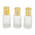 3pcs Refillable Perfume Bottle 10ml Golden Cover Transparent Glass Refillable Perfume Container for Travel