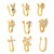 9 Pcs Fake Nose Rings Shiny Fashionable No Piercing Nose Clip Kit Faux Nose Rings for Women Gold