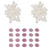 10 Bags Light Change Nail Decoration Women Resin Exquisite Cute 3D Flower Shaped Nail Decoration for Salon Rose Red