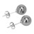 1 Pair 8mm Ball Ear Studs Terahertz Energy Stone Round Stud Earrings for Men and Women