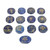 13Pcs Rune Jadestone Stones Set Witch Divination Healing Energy Aerobic Yoga Meditation Aids Lapis Lazuli