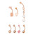 7Pcs Belly Button Rings Stainless Steel Smoothing Safe Elegant Style Dangle Belly Rings for Party Holiday Birthday