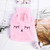 Hot Water Bottle Explosion Proof Prevent Scald Detachable Rabbit Pattern Plush Cover Hot Water Bag Pink