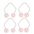 2 Pair Dimple Trainer for Face Cheeks Piercing Free Easy To Wear Improve Smile Dimple Maker Balls Tool Pink