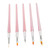 5pcs Nail Art Brushes Set Various Shapes Fine Drawing Nail Art Striping Brushes Transparent Pink