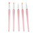 5pcs Nail Art Brushes Set Various Shapes Fine Drawing Nail Art Striping Brushes Transparent Pink