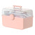 Desktop Makeup Box Transparent Plastic Dustproof High Capacity Handheld Portable Storage Box Extra L Pink
