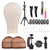23 Inch Wig Head Canvas Block Head Mannequin Head Wig Display Styling Head with Stand T-Pins C-Pins Hair Clip Hair Comb Wig Cap