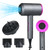 Ionic Hair Dryer with 3 Nozzles Diffusers 3 Heat Settings & 2 Speed Hot / Cold Wind Quick Drying Blow Dryer Portable Hair Styling Tools for Home Salon Travel 110V-220V